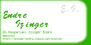 endre izinger business card
